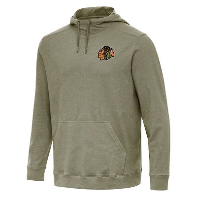 Men's Antigua Olive Chicago Blackhawks Cloud Pullover Hoodie