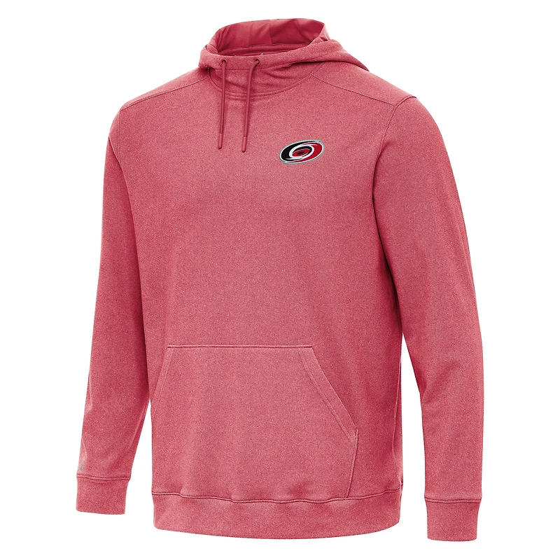 Men's Antigua Heather Red Carolina Hurricanes Cloud Pullover Hoodie