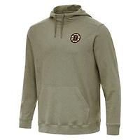Men's Antigua Olive Boston Bruins Cloud Pullover Hoodie