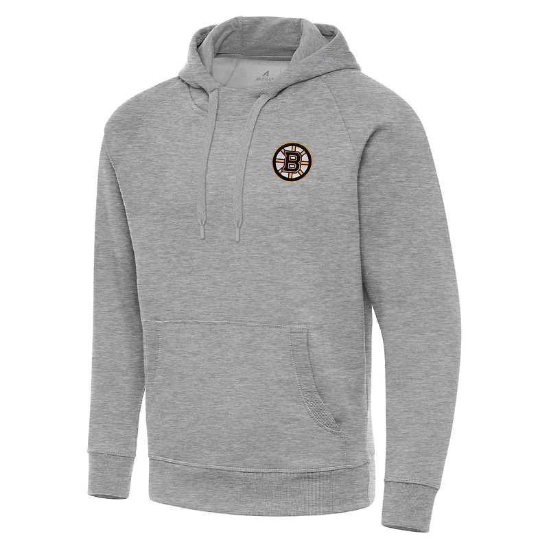 Men's Antigua Heather Gray Boston Bruins Big & Tall Victory Pullover Hoodie