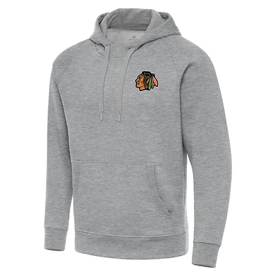 Men's Antigua Heather Gray Chicago Blackhawks Big & Tall Victory Pullover Hoodie