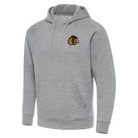 Men's Antigua Heather Gray Chicago Blackhawks Big & Tall Victory Pullover Hoodie