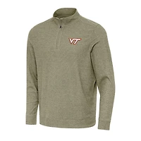 Men's Antigua Olive Virginia Tech Hokies Subtle Quarter-Zip Sweatshirt