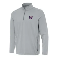 Men's Antigua  Gray Washington Huskies Perilous Quarter-Zip Sweatshirt