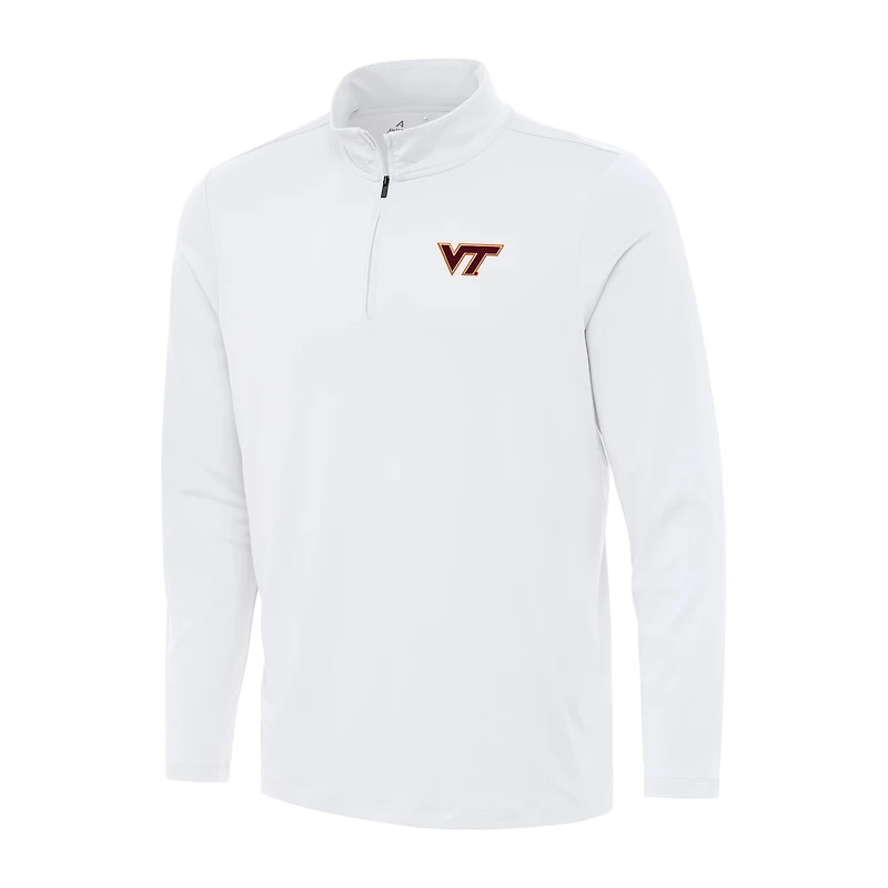 Men's Antigua White Virginia Tech Hokies Reprocess Quarter-Zip Top
