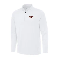 Men's Antigua White Virginia Tech Hokies Reprocess Quarter-Zip Top