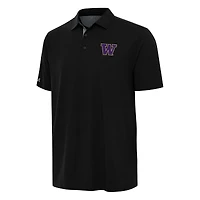 Men's Antigua Black/Gray Washington Huskies Era Polo