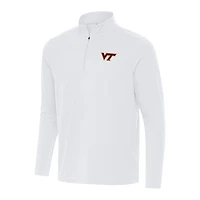 Men's Antigua White Virginia Tech Hokies Intent Quarter-Zip Top