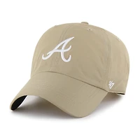 Men's '47  Khaki Atlanta Braves Performance Clean Up Adjustable Hat