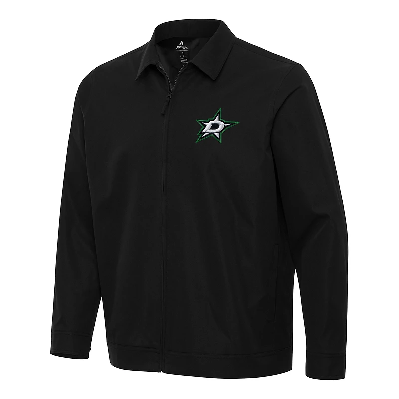 Men's Antigua  Black Dallas Stars Pivot Full-Zip Jacket