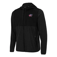 Men's Antigua Black Columbus Blue Jackets Sway Full-Zip Hoodie Jacket