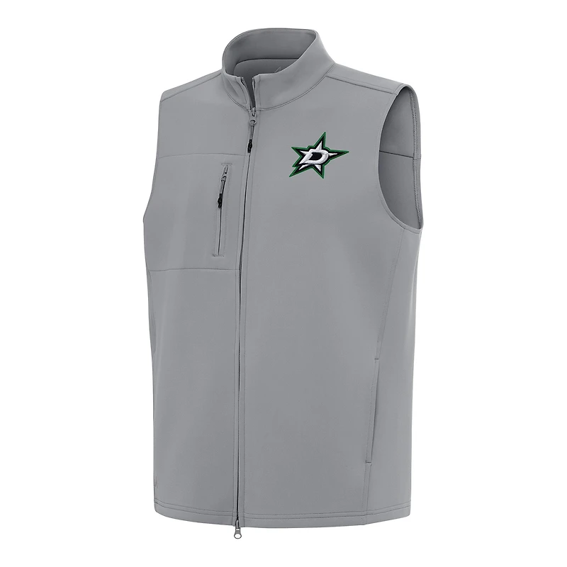 Men's Antigua Gray Dallas Stars Demand Full-Zip Vest