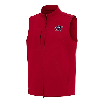 Men's Antigua Red Columbus Blue Jackets Demand Full-Zip Vest