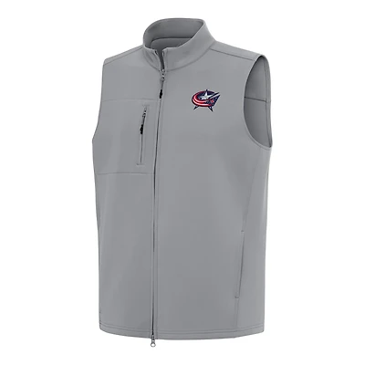 Men's Antigua Gray Columbus Blue Jackets Demand Full-Zip Vest