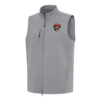 Men's Antigua Gray Florida Panthers Demand Full-Zip Vest