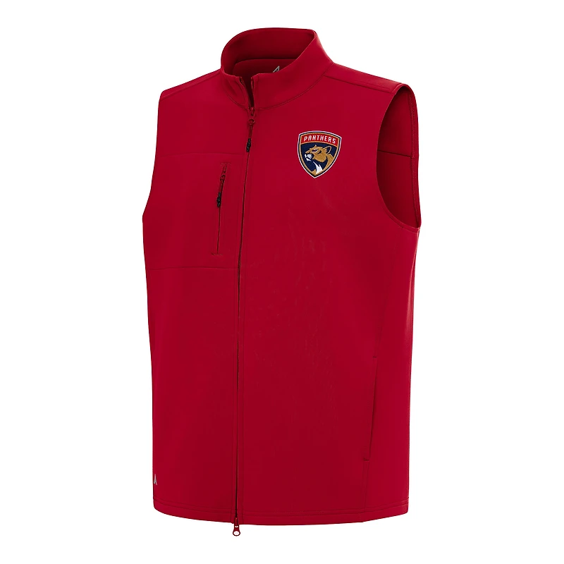 Men's Antigua Red Florida Panthers Demand Full-Zip Vest