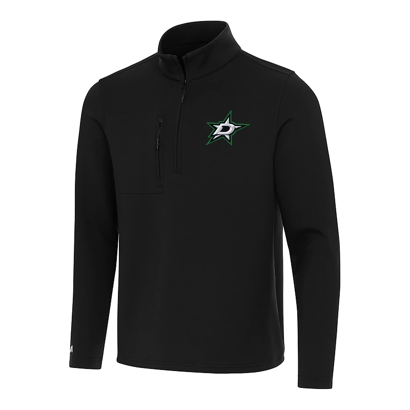 Men's Antigua Black Dallas Stars Insider Quarter-Zip Top
