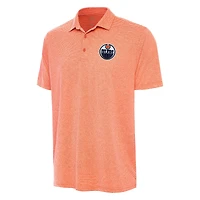 Men's Antigua  Heather Orange Edmonton Oilers Scheme Polo