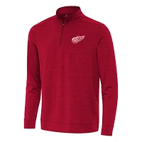 Men's Antigua Heather Red Detroit Red Wings Bright Quarter-Zip Top