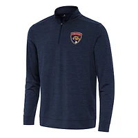 Men's Antigua Heather Navy Florida Panthers Bright Quarter-Zip Top