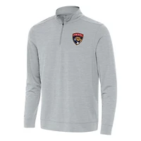 Men's Antigua Heather Gray Florida Panthers Bright Quarter-Zip Top