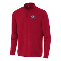 Men's Antigua Heather Red Columbus Blue Jackets Bright Quarter-Zip Top