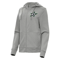 Women's Antigua Heather Gray Dallas Stars Seeker Full-Zip Hoodie