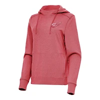 Women's Antigua Heather Red Detroit Red Wings Justice Pullover Hoodie