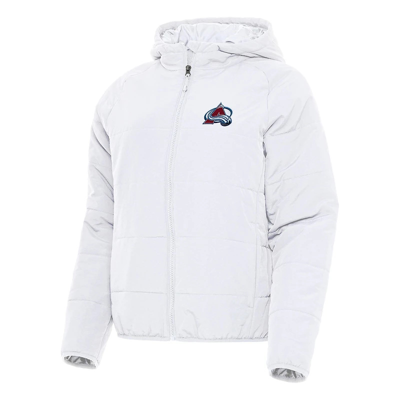 Women's Antigua White Colorado Avalanche Universe Full-Zip Puffer Jacket