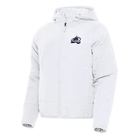 Women's Antigua White Colorado Avalanche Universe Full-Zip Puffer Jacket