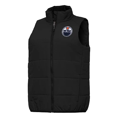 Women's Antigua Black Edmonton Oilers Experience Full-Zip Vest