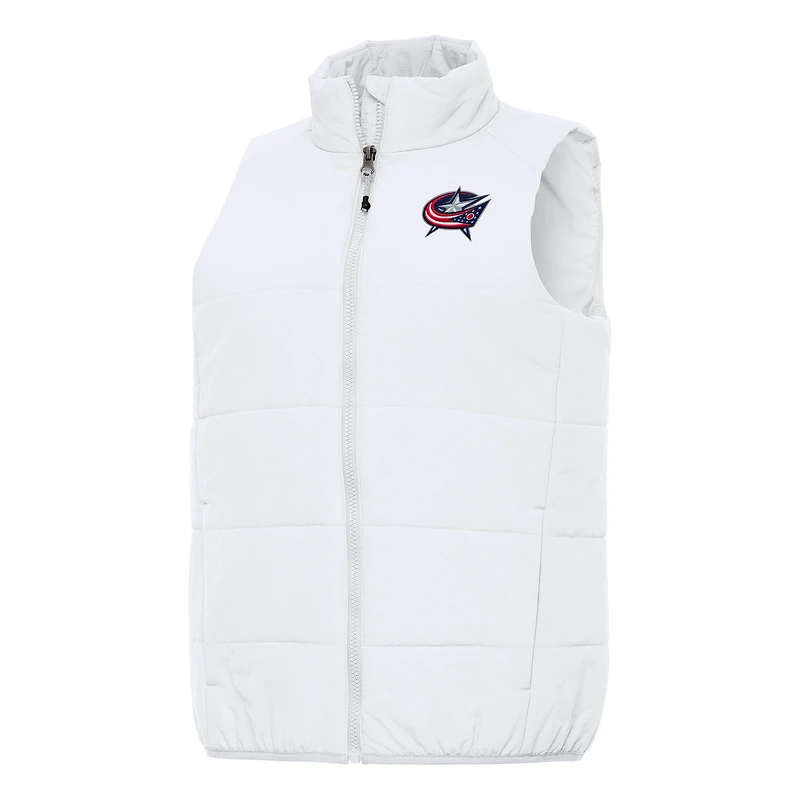 Women's Antigua White Columbus Blue Jackets Experience Full-Zip Vest