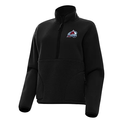 Women's Antigua Colorado Avalanche Figure Half-Zip Pullover Sweatshirt