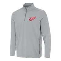 Men's Antigua  Gray Detroit Red Wings Perilous Quarter-Zip Sweatshirt