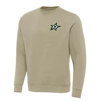 Men's Antigua Khaki Dallas Stars Victory Crewneck Pullover Sweatshirt