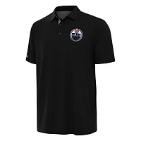 Men's Antigua Black Edmonton Oilers Era Polo