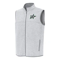 Men's Antigua Heather Gray Dallas Stars Fortune Full-Zip Vest
