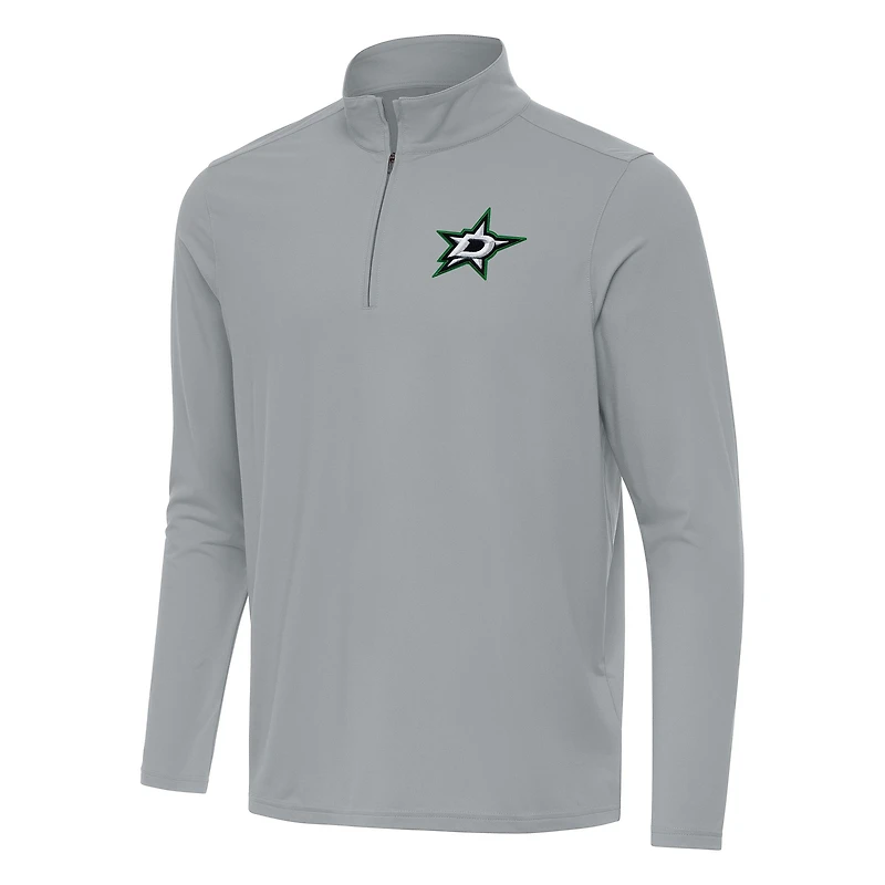 Men's Antigua Gray Dallas Stars Intent Quarter-Zip Top