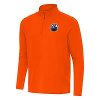 Men's Antigua Orange Edmonton Oilers Intent Quarter-Zip Top