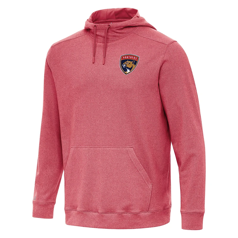Men's Antigua Heather Red Florida Panthers Cloud Pullover Hoodie