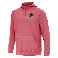Men's Antigua Heather Red Florida Panthers Cloud Pullover Hoodie