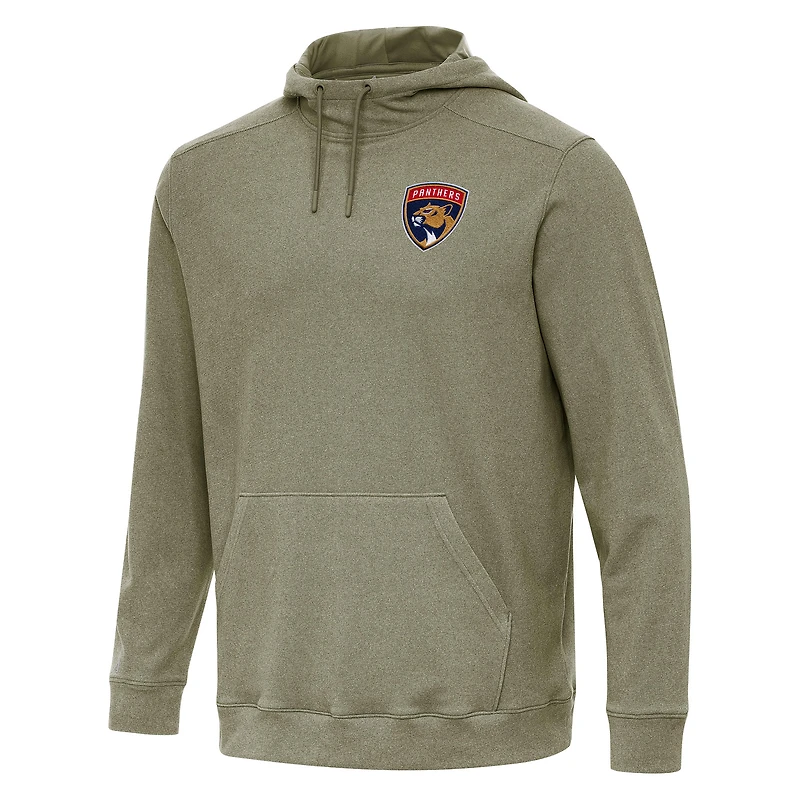 Men's Antigua Olive Florida Panthers Cloud Pullover Hoodie