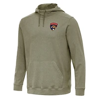 Men's Antigua Olive Florida Panthers Cloud Pullover Hoodie