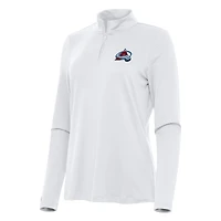 Women's Antigua White Colorado Avalanche Reprocess Quarter-Zip Top