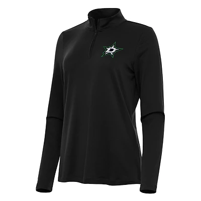 Women's Antigua Black Dallas Stars Reprocess Quarter-Zip Top