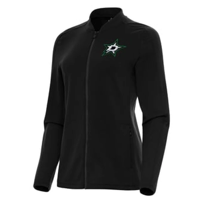 Women's Antigua Black Dallas Stars Continual Full-Zip Jacket