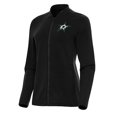 Women's Antigua Black Dallas Stars Continual Full-Zip Jacket