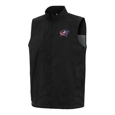 Men's Antigua  Black Columbus Blue Jackets Brisk Full-Zip Vest