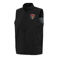 Men's Antigua  Black Florida Panthers Brisk Full-Zip Vest
