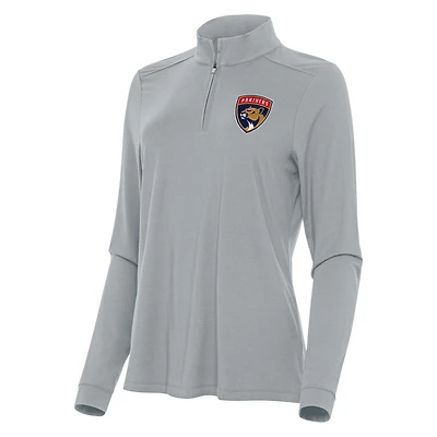 Women's Antigua Gray Florida Panthers Intent Quarter-Zip Top